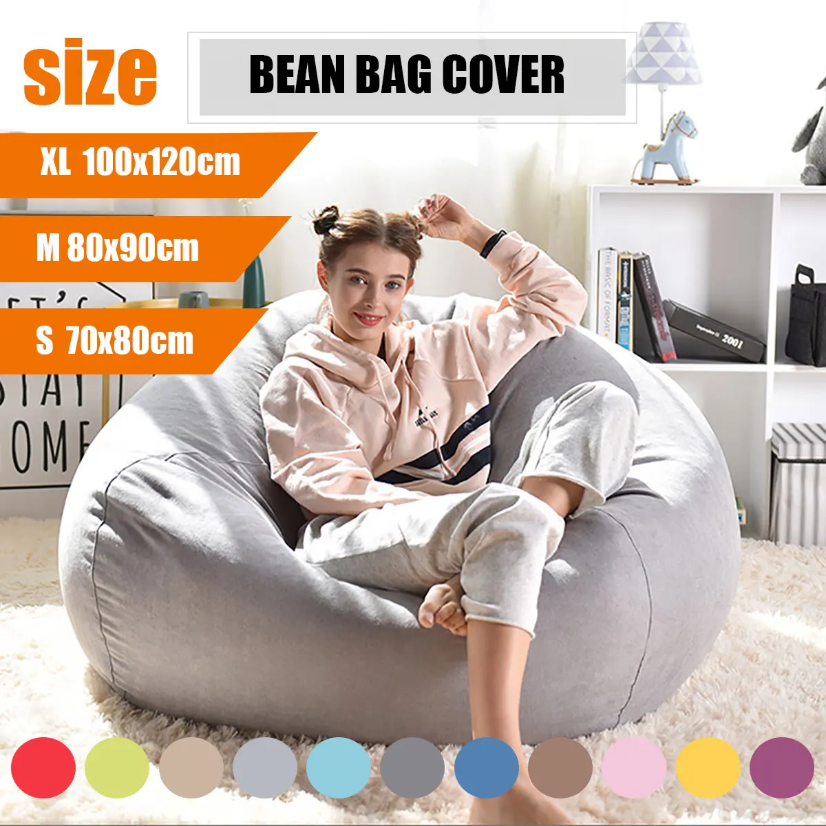 Online Faul Sitzsack Sofas Abdeckung Stühle ohne Füllstoff Leinen Tuch Liege Sitz Sitzsack Puff asiento Couch Tatami Wohnzimmer Möbel