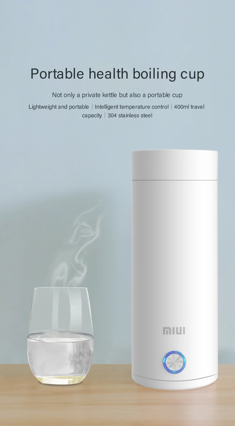 300ml Portable Electric KettlesThermal Cup Make tea Coffee Travel Boil water Keep warm Smart Water Kettle Kitchen Appliances