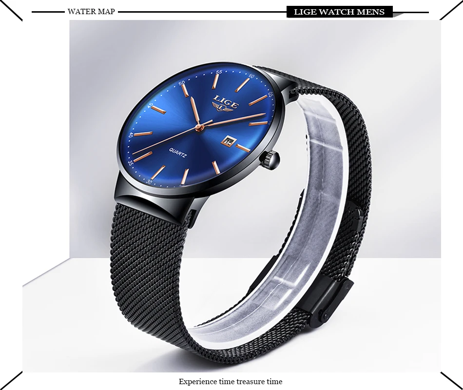 LIGE новые мужские s часы Топ люксовый брендовый мужской модный синий кварцевые наручные часы спортивные водонепроницаемые часы для мужчин Relogio Masculino