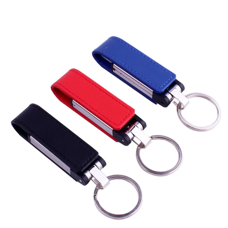 SHANDIAN металлический USB флеш накопитель кожаный и брелок модный Флешка 4 ГБ 8 16 32 64 Гб