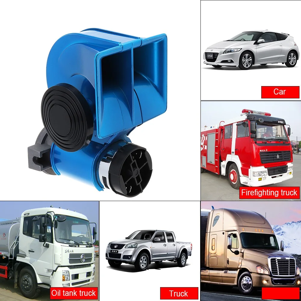 Car air horn 12V 136db car snail air horn compact motorcycle super loud red blue for cars truck lorry yacht boat SUV