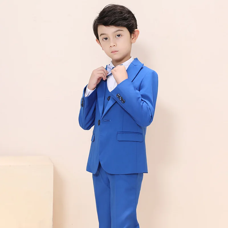 

Children Suit BOY'S Formal Dress Spring And Autumn Boy Flower Boys/Flower Girls Small Suit Three-piece Set Costume British Style