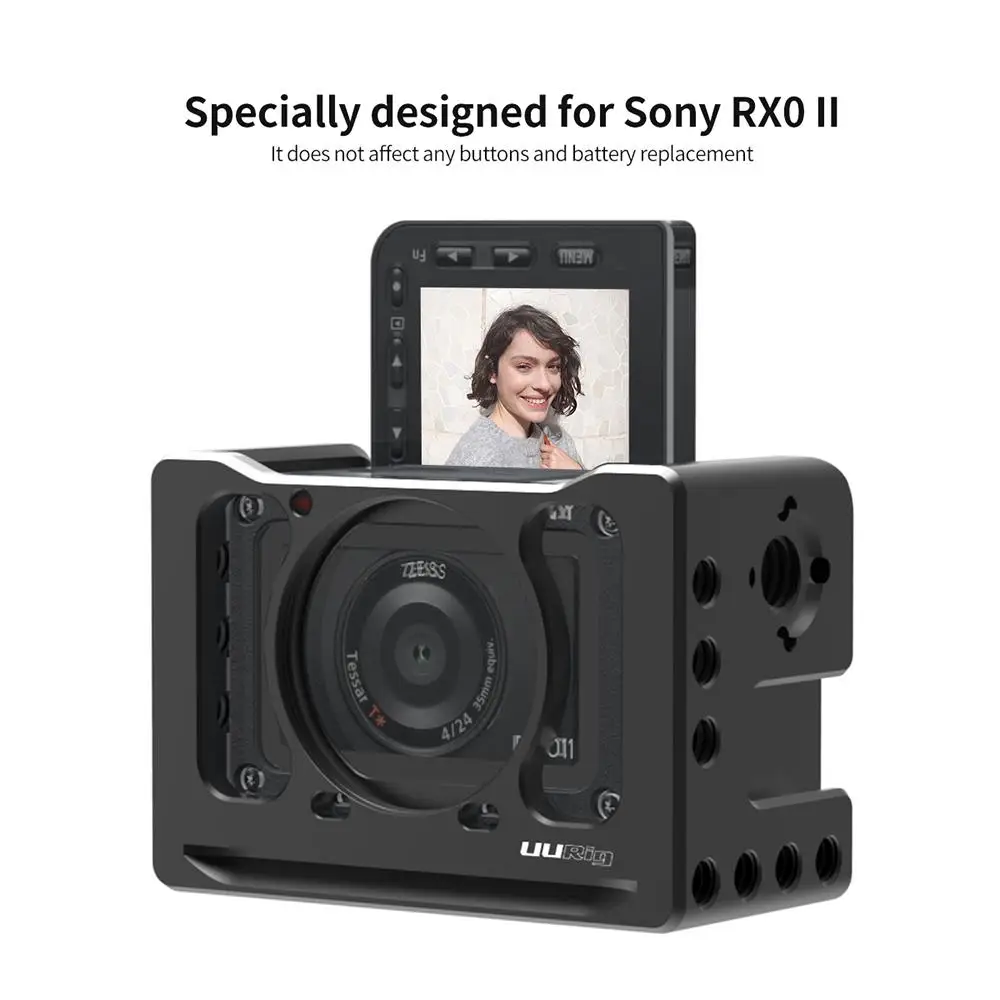 UURig камера клетка микрофон VLOG Холодный башмак кронштейн для SONY RX0 II с 37 мм фильтр