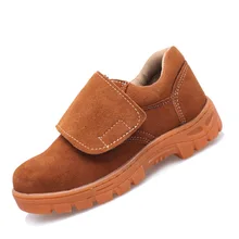 Cattlehide противоскользящие износостойкие дезодорирующие ботинки со стальным носком; Безопасная рабочая обувь сварщика; страховка труда; проколованная обувь