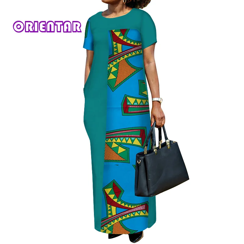 Африканские платья для женщин плюс размер платье Дашики Базен Riche Лоскутное Длинное Макси платье Женская традиционная африканская одежда WY3438 - Цвет: 11