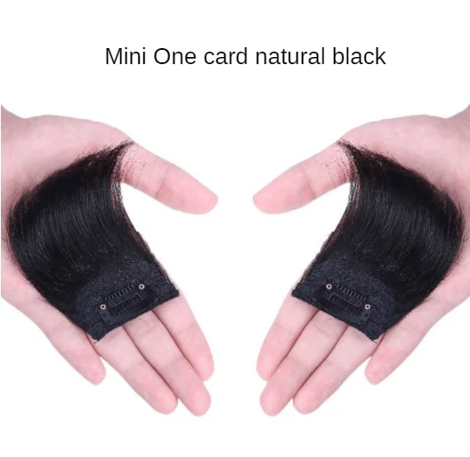 Hair Bun Clip False Bangs Synthetic Pads In One Piece Invisable Seamless Lining of Natural Cover Top Hairpiece Accessories Tools Black 10CM