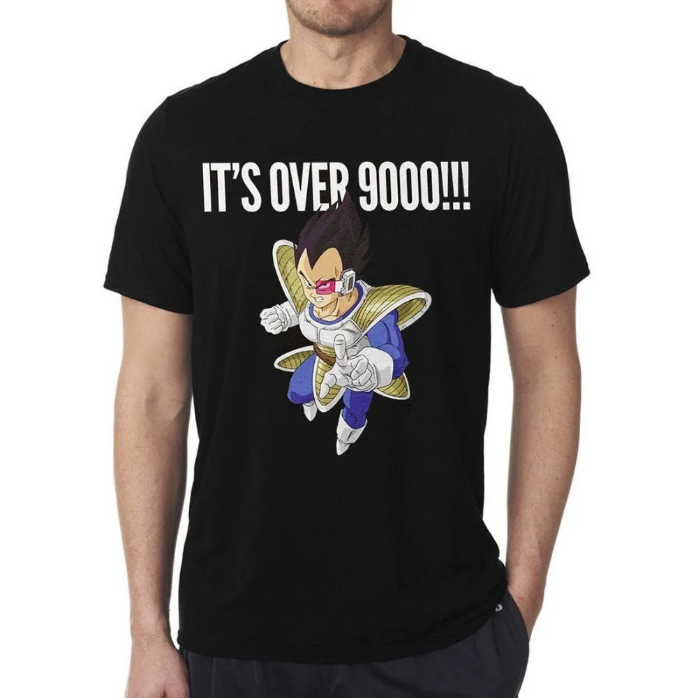 Dragon Ball Z Футболка-Vegeta Saiyan более 9000 Dbz лицензированный дизайн подарок хлопок модные ретро футболки