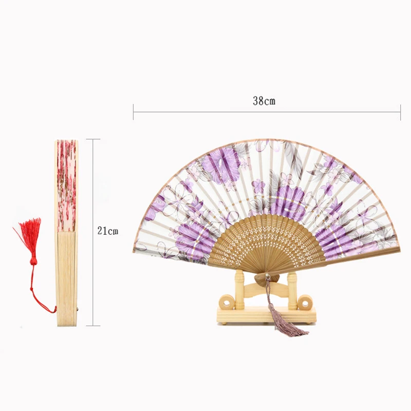 Folding Fan New Portable Silk Folding Fan Retro Chinese Style Hand Fan Home Decoration Ornaments Party Wedding Pocket Art Crafts Gifts Decor