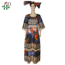 H& D Африканский принт Дашики платья вышивка длинное платье африканская одежда традиционные макси платья Южная Африка леди платье головной убор