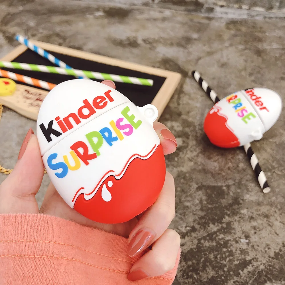 Шоколадная коробка с сюрпризом 3D Мягкий силиконовый чехол для гарнитуры для Airpods 1 2 Hot Kinder Fun Eggs Bluetooth наушники аксессуары чехол