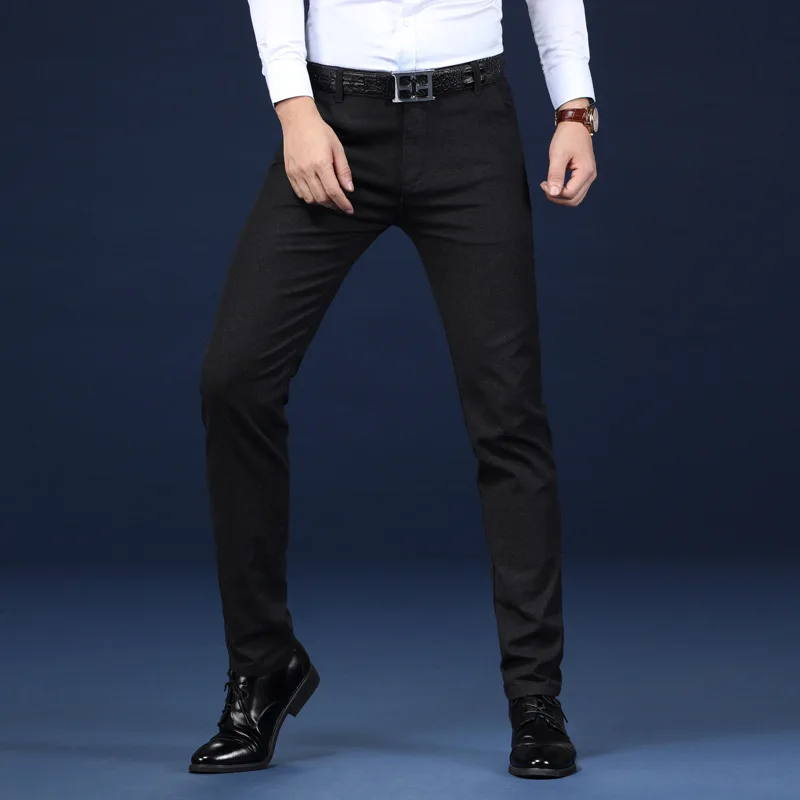 Slim Fit Long Dress Pants Mens Stretch 