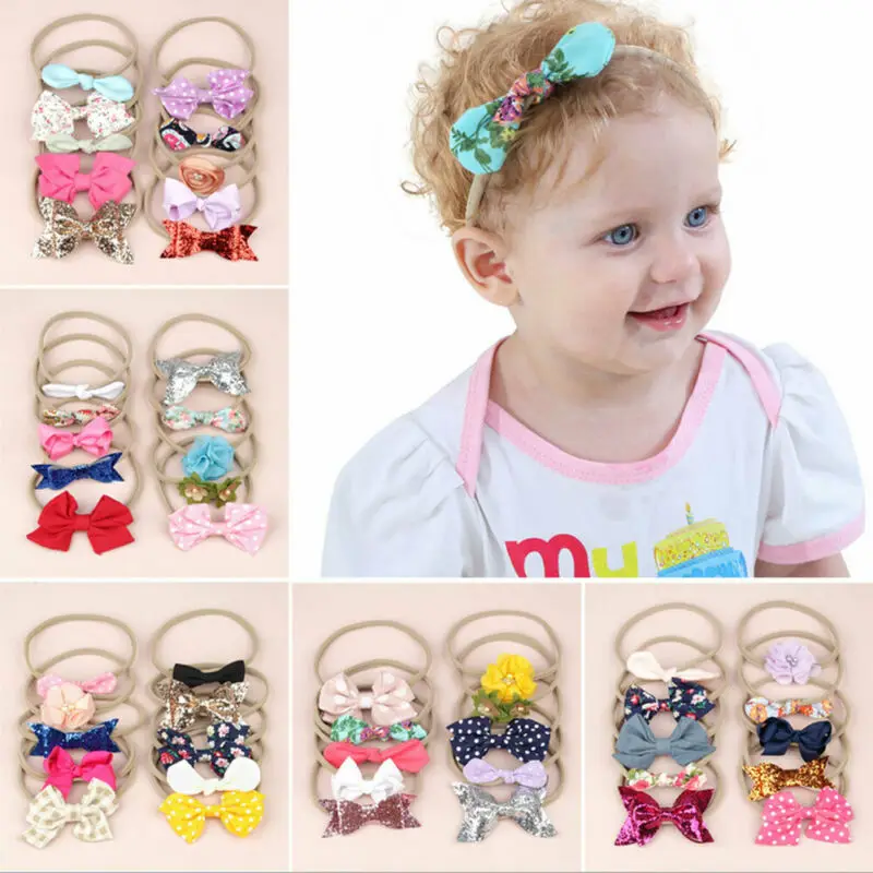 

10pcs Kids Baby Girls Women Elastic Headband Nylon Headwear Hair band Headdress