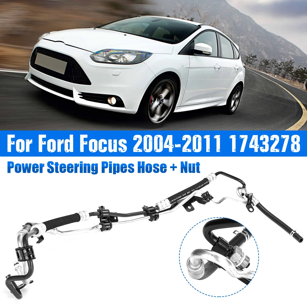 

Booster Pump Pressure Power Steering Pipes Hose Fuel Injection Pipe 4747355 For Ford Focus For C-Max 2004 2005 2006 2007 - 2011