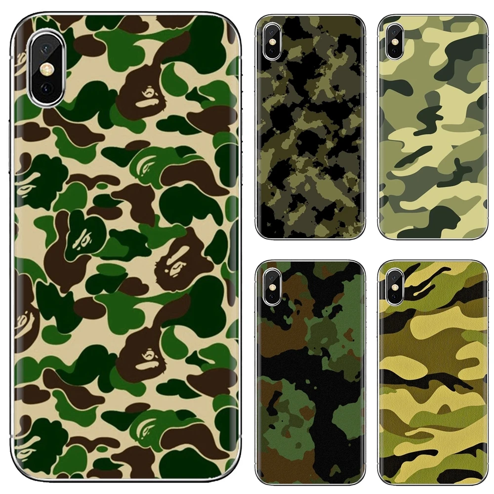 Green Minimalistic Military Camouflage For Huawei P8 P9 P10 P20 P30 P Smart 2019 Honor Mate 9 10 20 8X 7A 7C Pro Lite Soft Case | Мобильные