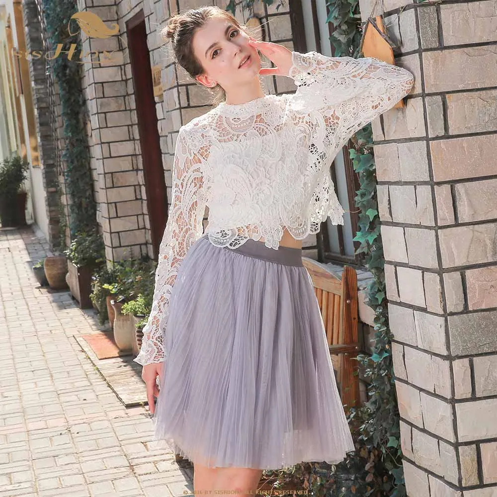 SISHION Petticoat вечерние бальные юбки с сеткой QY0347 черные белые красные женские тюлевые юбки эластичная юбка-пачка с высокой талией