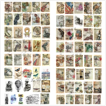 

1Sheets Vintage European Illustration Label Sticker DIY Craft Scrapbooking Album Junk Journal Planner Decorative Stickers
