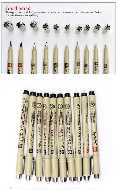 Pigma Micron Sakura Graphic Design Marker Pen Finliner 005 01 02 03 04 05  08 Pen Brush Fine Point Mapping Art Markers - AliExpress