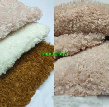

New faux wool small curly wool garment fabric, faux fur thick short plush garment fabric