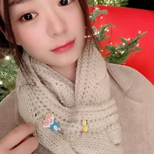 Мультфильм японский корейский масло капля сплава маленькая девочка брошь с цепочкой корсаж сумка аксессуары украшения A-2076