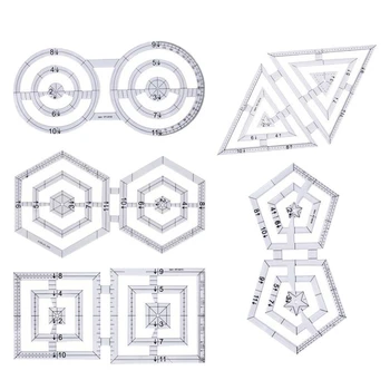 

5Pcs Acrylic Clear Twin Ruler Handmade Quilt Templates Patchwork Ruler Tool