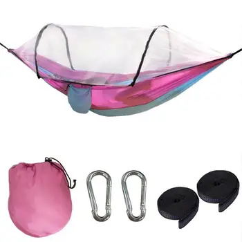 

Sapphire Color Matching WZ-043 Automatic Pole Outdoor Single Double Nylon Parachute Hammock Anti-mosquito Anti-rollover