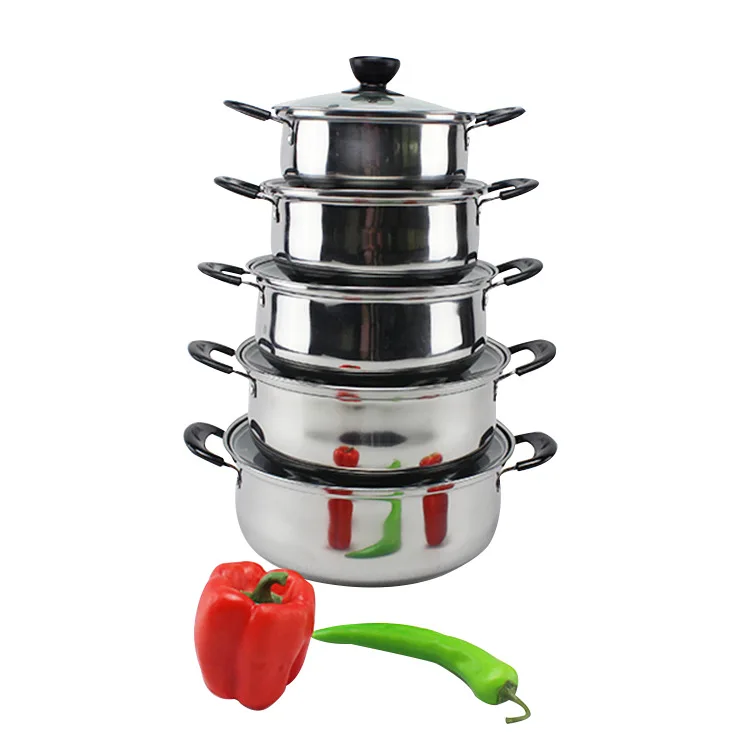 Stainless Steel Soup Pot Dual Handle Multi-Purpose Pot Set Export Foreign Trade li yipinguo 3-8PCS