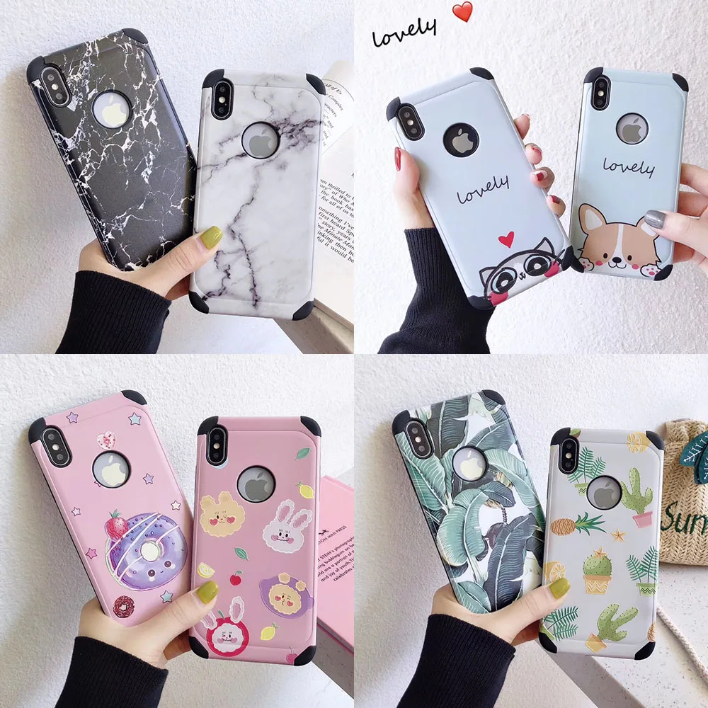 

Fashion Matte Super strong Emboss marble Hollow Phone Case For iPhone X XR XS MAX 7 7plus 8 8plus Anti-knock PC+TPU Cover case