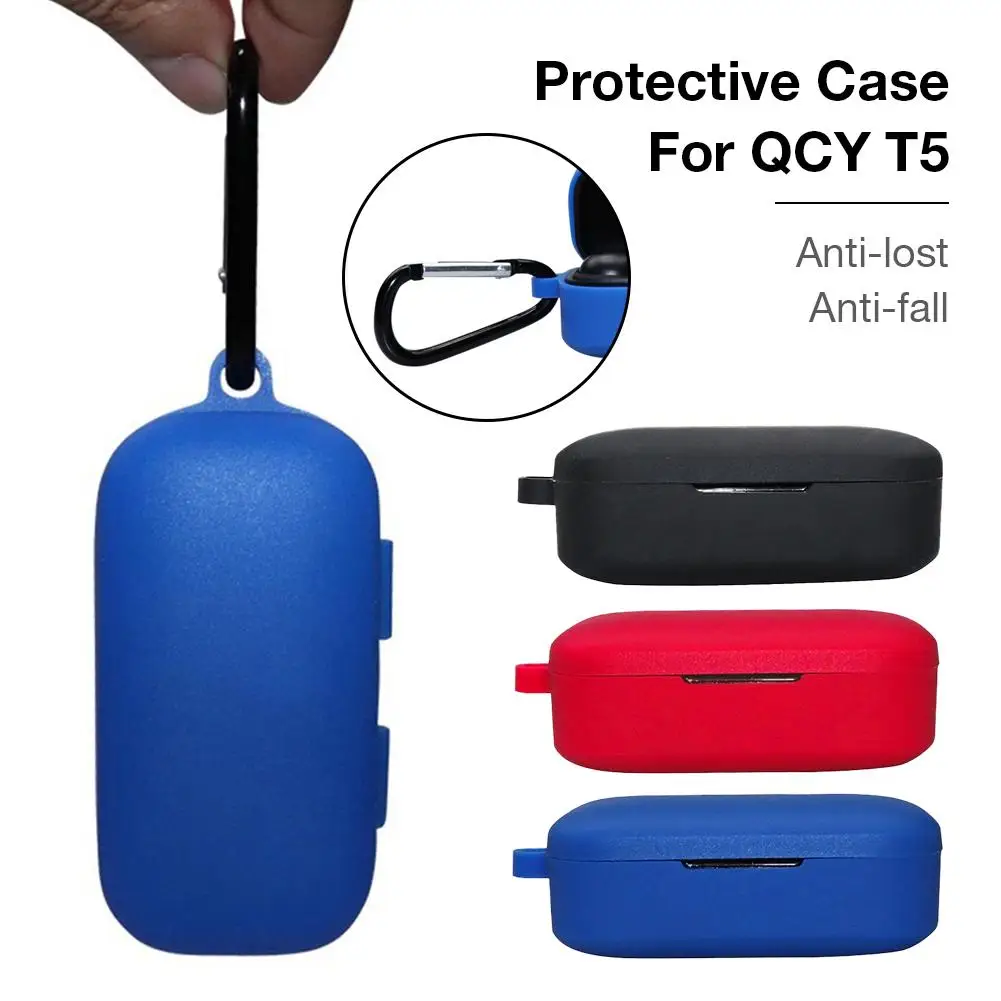 

New Arrival Applicable QCY T5 Headphones Silicone Case Silicone Anti-fall Anti-lost Earphone Protective Cover Accessory Hot Sale