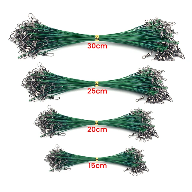 DNDYUJU 20pcs Steel Wire Leader with Swivel Anti-bite Fishing Line