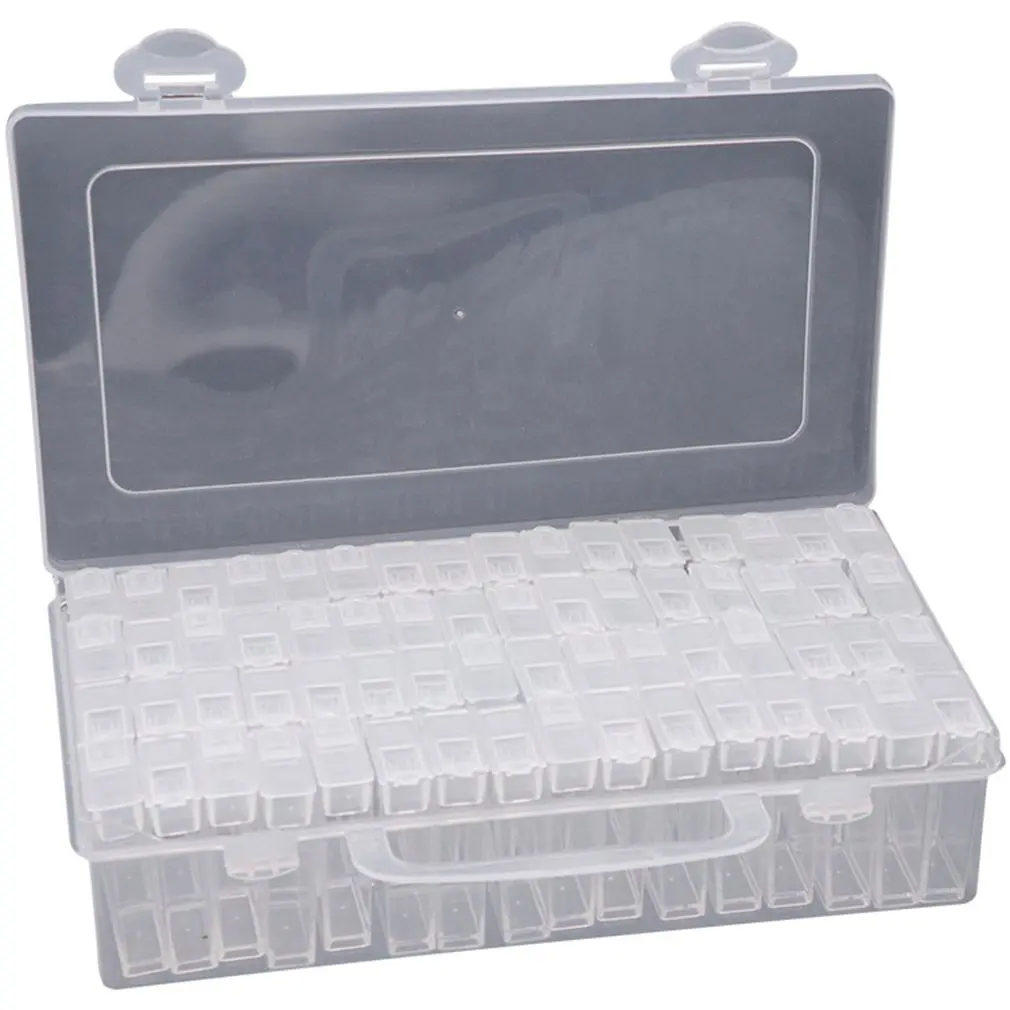 

60 Grids Diamond Painting Storage Case Embroidery Box Plastic Beads Display Diamond Painting Accessory Embroidery Case Holder