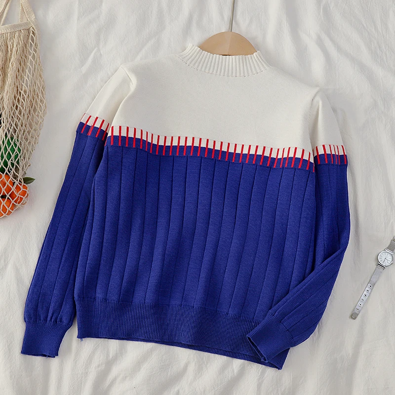 Heliar, зимний женский свитер в стиле пэчворк, теплые пуловеры, зимний свитер, нижнее белье, повседневные женские теплые вязаные толстые Топы для женщин