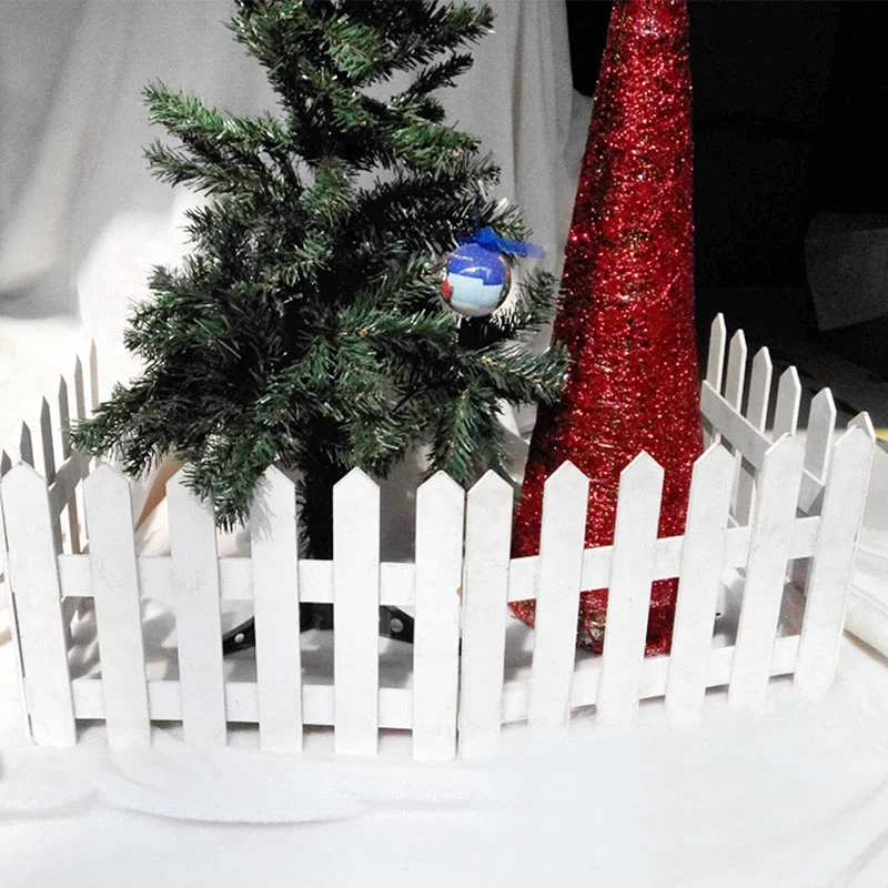 

Christmas Decorations Wooden Fence Christmas Tree Fence White Event Venue Layout Decoration Festive Atmosphere for Home Bars A