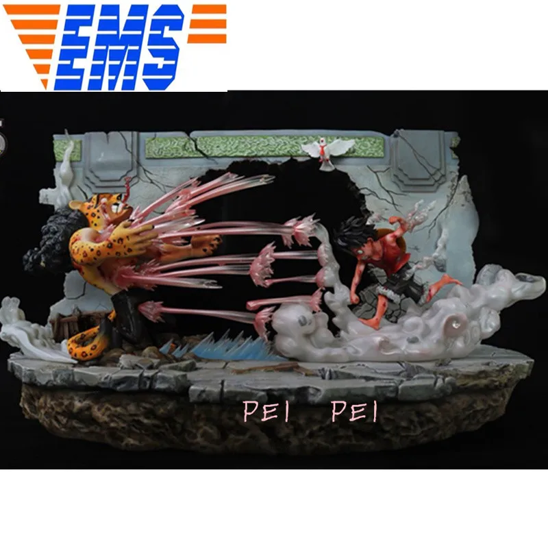 

Statue ONE PIECE Judicial Island Incident Battle Monkey D Luffy VS Rob Lucci Full-Length Portrait Limit gk Action Figure Toy