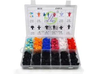 

470Pcs Car Plastic Clips Door Push Retainer Pin Rivet Trim Clip Panel Nylon Moulding Kit For Audi Chevys Mazda Kia Ford Honda