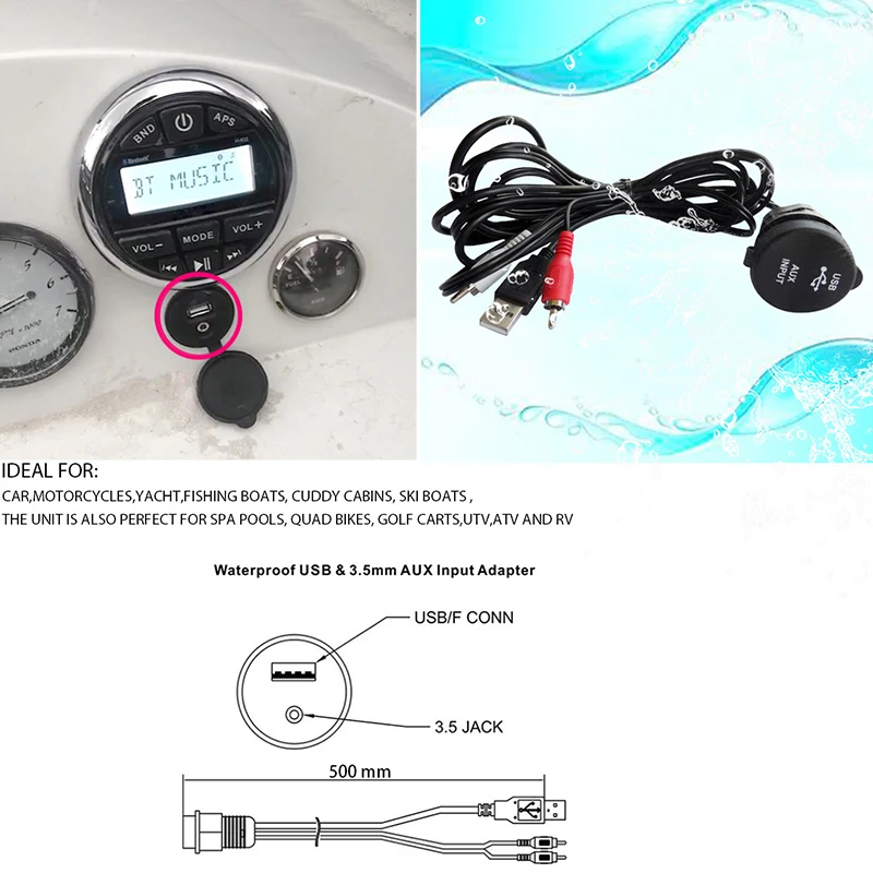 Автомобильный удлинитель HASDA водонепроницаемый 3 5 мм RCA AUX USB|Приемник и антенна GPS|