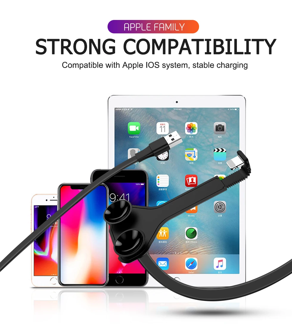 1 м 2 м USB кабель 180 градусов для iPhone X XR XS Max 8 7 6 6S Plus 5 S 5S Быстрая зарядка 8-контактный кабель для передачи данных для мобильных телефонов и игр