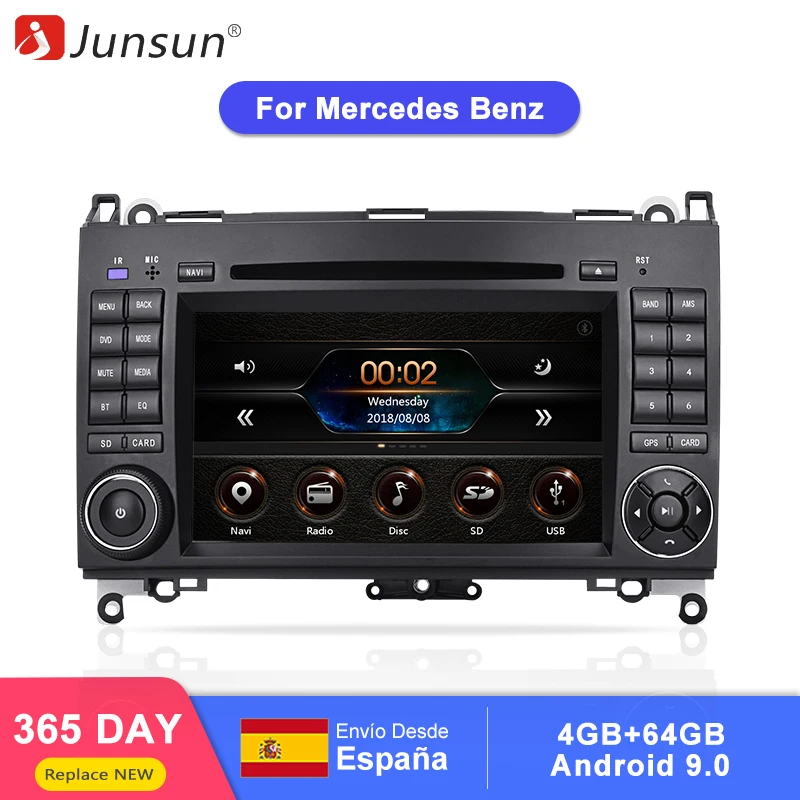 

Junsun 2 din Car Radio car dvd player For Mercedes Benz Sprinter B200 B-class W245 B170 W169 Android 9.0 GPS 4+64GB Optional