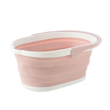 

Foldable Mop Bucket Collapsible Portable Wash Basin Dishpan With Handle for Outdoor FP8