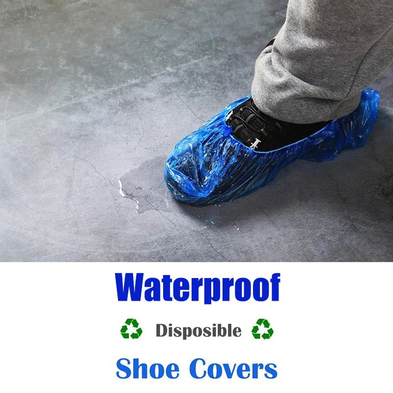 Disposable T Buckle Shoe Cover for Automatic Dispense Machine Home Office PE Dustproof and Waterproof Boot