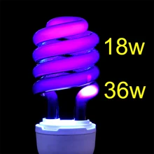 UV светильник лампы УФ ультрафиолетовые люминесцентные CFL светильник лампочка 220V E27 18-36 Вт спиральные энергосберегающие черный светильник фиолетовый лампы светильник ing 25