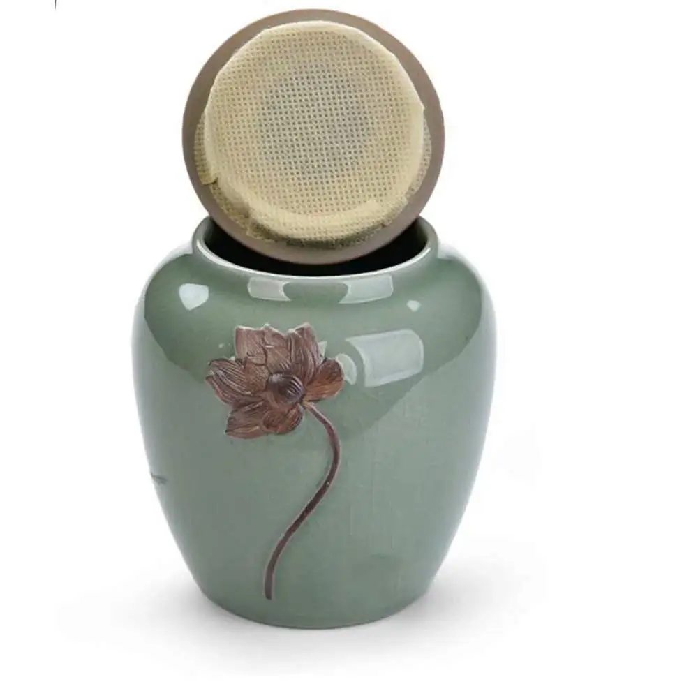 Мемориальная урна кремация урны керамические Celadon Герметичные банки для хранения резервуары для хранения чайные горшки чайные банки
