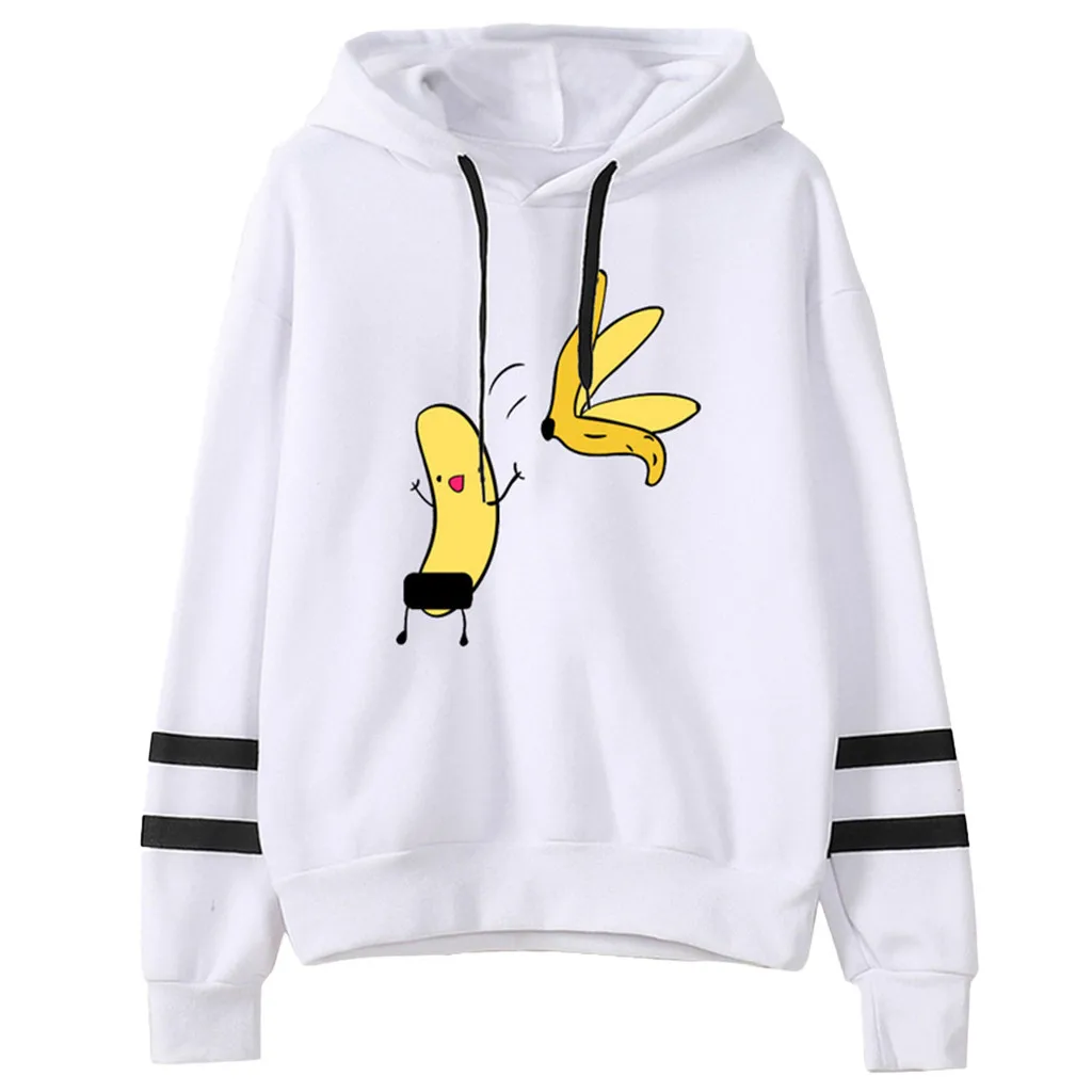 Women Hoodies tops autumn long sleeve sweatshirt women Banana-patterned printing Sweatshirts Casual Trendy women Hoodies #B