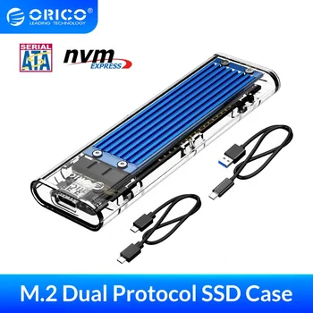 

ORICO M2 SSD Case Dual Protocol USB3.1 GEN2 10Gbps SSD M.2 NVME to USB Adapter for NVME PCIE NGFF SATA M/B Key SSD Disk