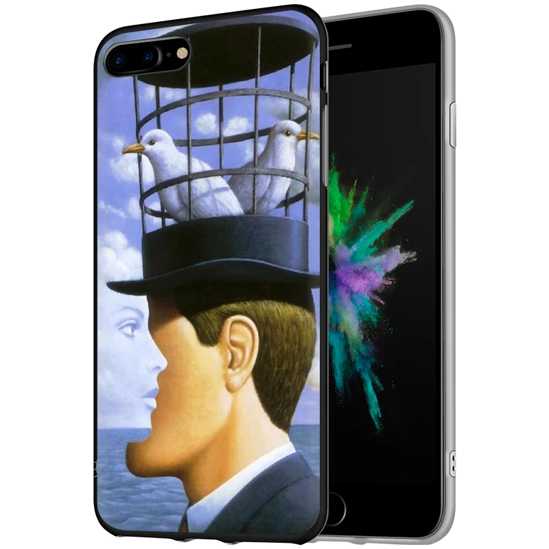 Мягкий силиконовый чехол для телефона EWAU Rene Magritte для iPhone 5 5S SE 6 6s 7 8 plus X XR XS 11 Pro Max