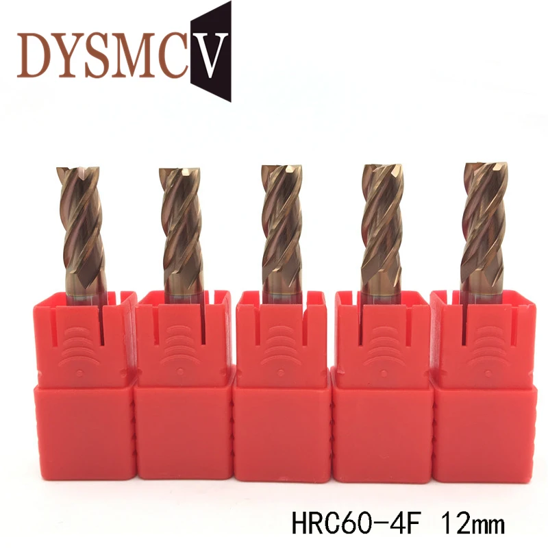 

2PCS HRC60 12mm Solid Carbide Endmills 75mm to 150mm long 4Flute Side milling Slotting Profiling face mill