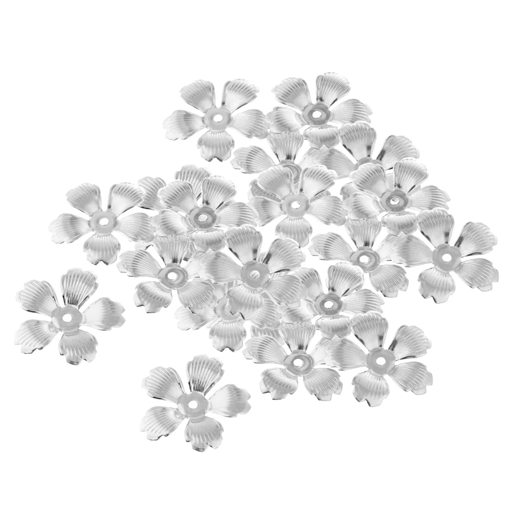 30packs Metal Golden Hollow End Flower Bead Caps 32mm DIY Jewelry Findings