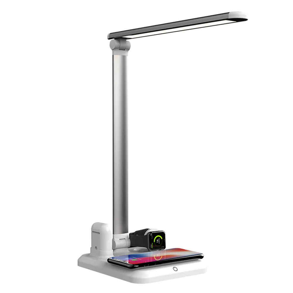 

4-in-1 wireless charger LED desk lamp multi-function LED desk lamp for iPhone Airpods 5W touch desk lamp new
