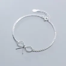 Настоящее 925 пробы, серебряный, Двойная Цепочка, полый, с бантом, элегантный браслет, хорошее ювелирное изделие для женщин, романтические, юбилейные, вечерние