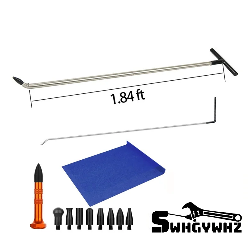 CAR REPAIR TOOLS PAINTLESS DENT REPAIR ROD DENT REMOVAL TOOLS TAP DOWN WITH 8HEADS PROTECTION PUMP WEDGE FOR HAIL DAMAGE TOOL SE afbeelding