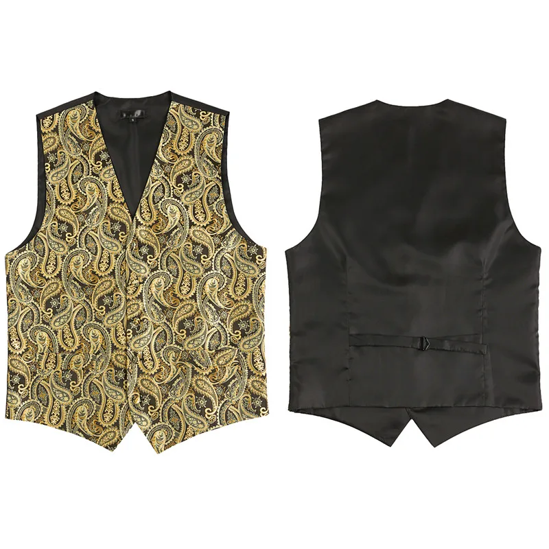 Men's Classic Jacquard Vest Handkerchief Party Wedding Tie Suit Pocket Set Men's Fashion Pattern Chest Tie Vest 3 Piece Set Men's Classic Jacquard Vest Handkerchief Party Wedding Tie Suit Pocket Set Men's Fashion Pattern Chest Tie Vest 3 Piece Set